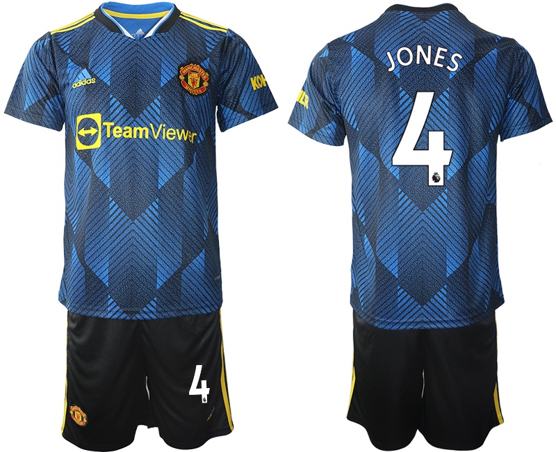 Men 2021-2022 Club Manchester United Second away blue #4 Soccer Jersey->manchester united jersey->Soccer Club Jersey